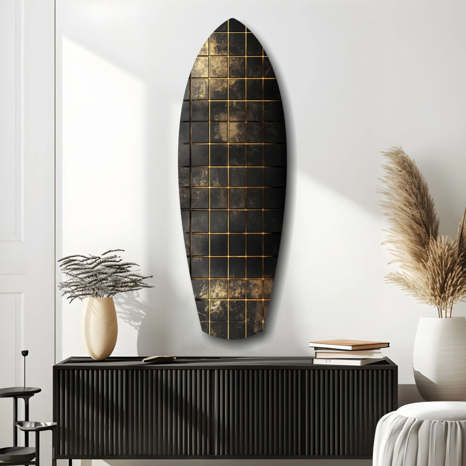 Golden Surf Reflection Glass Wall Art - Image 9