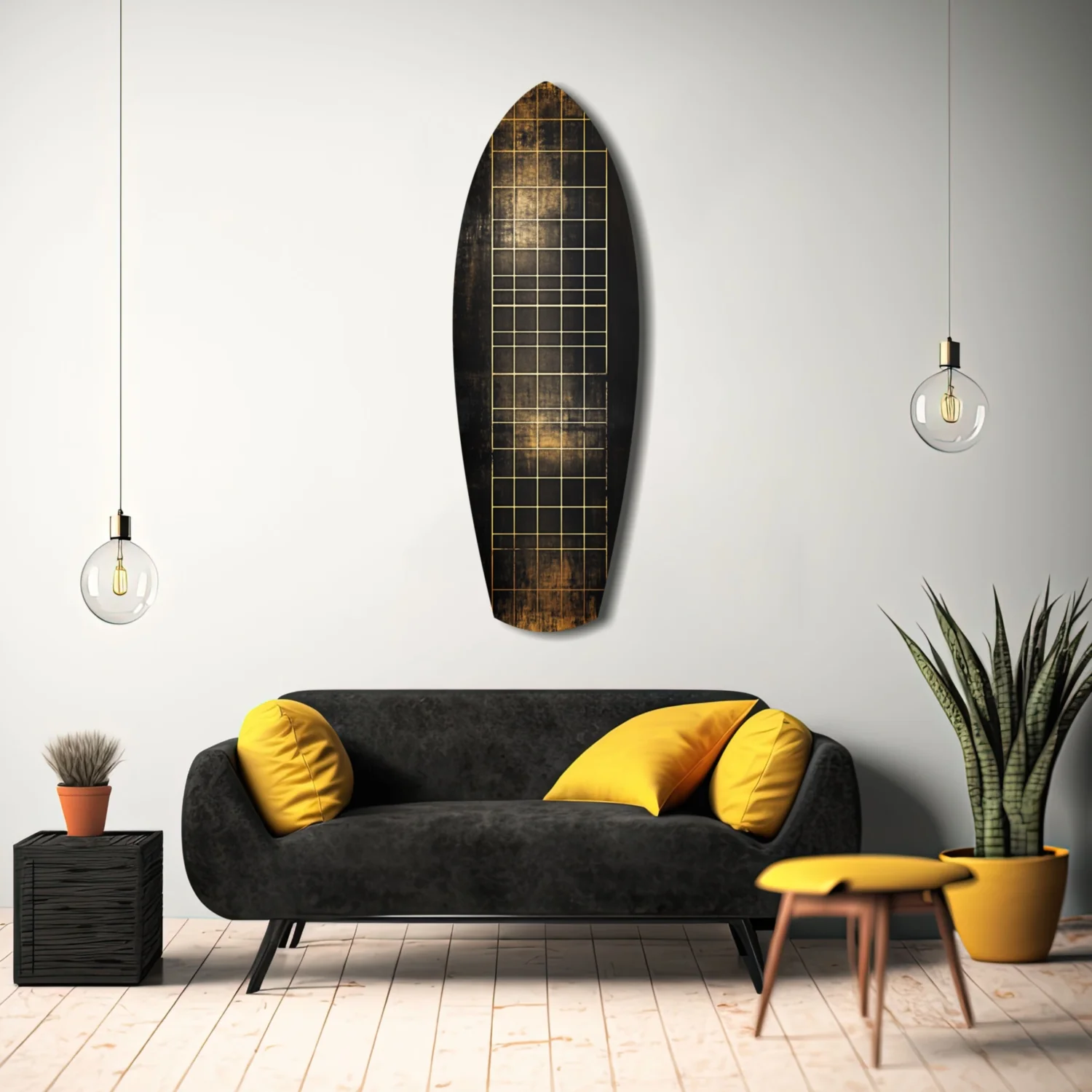 Golden Surf Reflection Glass Wall Art - Image 11