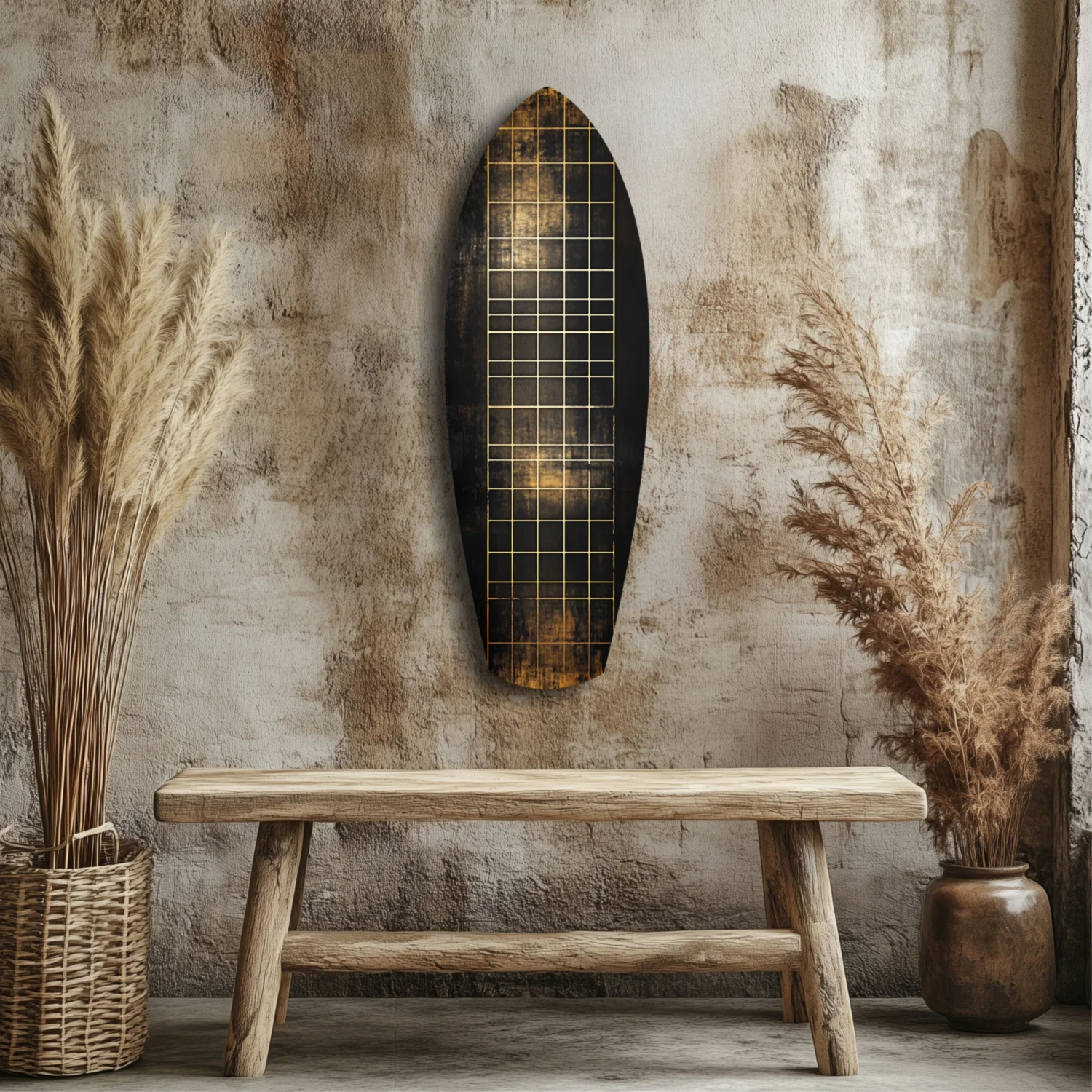 Golden Surf Reflection Glass Wall Art - Image 3