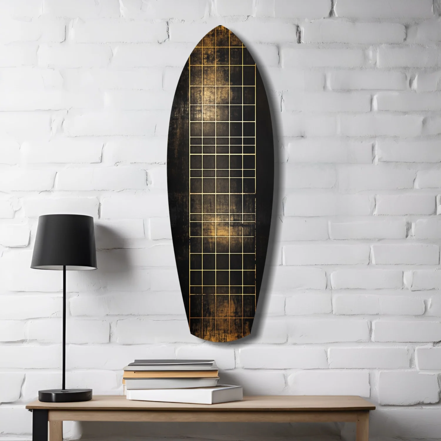 Golden Surf Reflection Glass Wall Art - Image 4