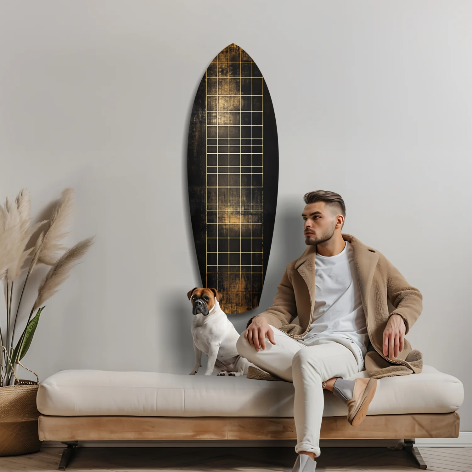 Golden Surf Reflection Glass Wall Art - Image 8