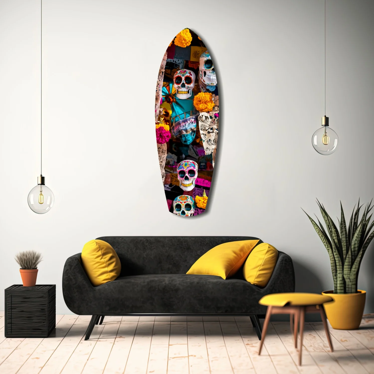 Colorful Skulls Glass Wall Art - Image 11