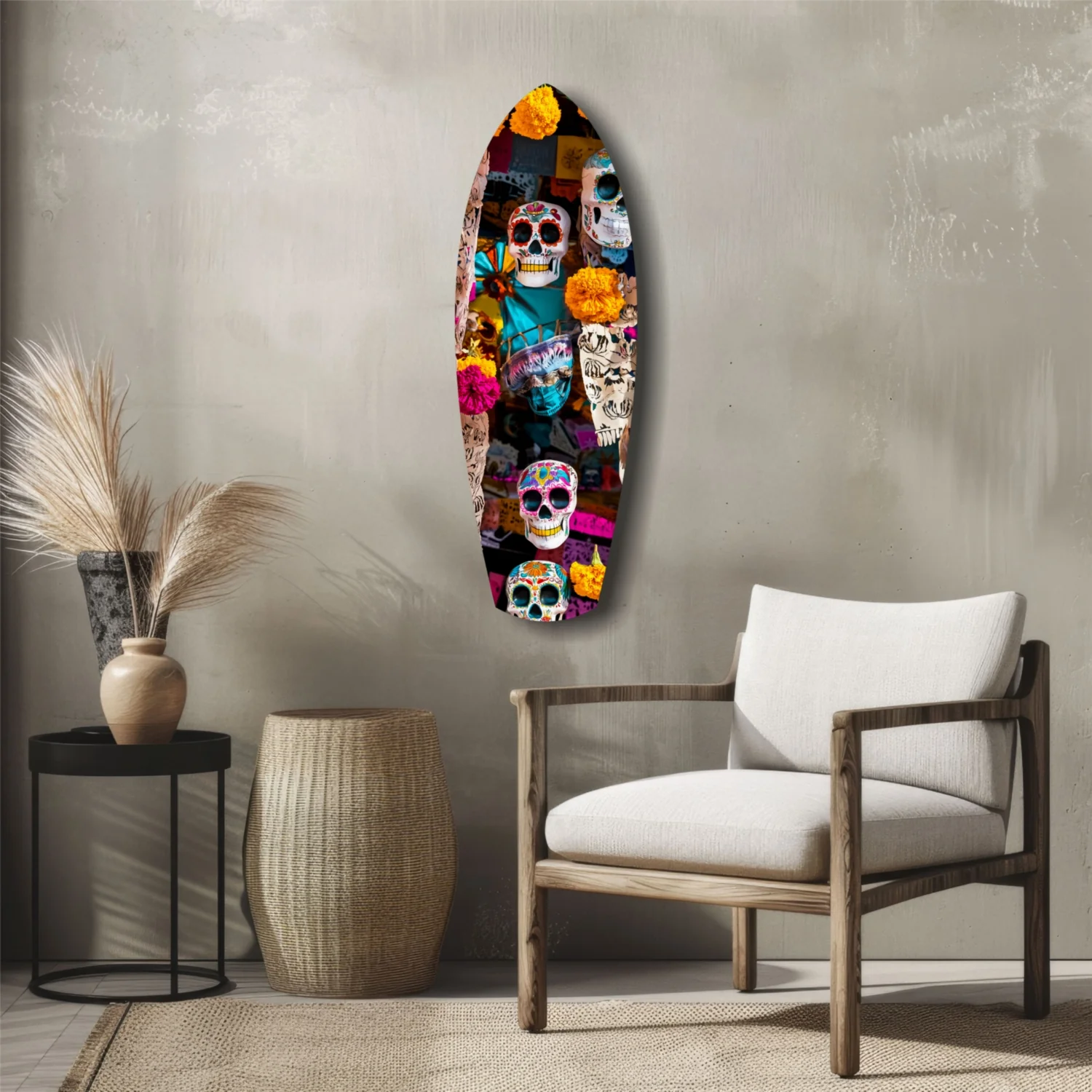 Colorful Skulls Glass Wall Art - Image 5