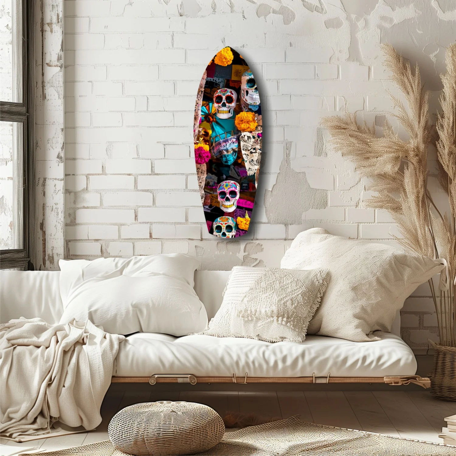 Colorful Skulls Glass Wall Art - Image 6