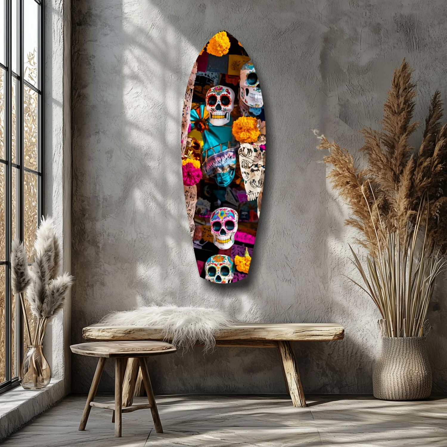 Colorful Skulls Glass Wall Art - Image 7