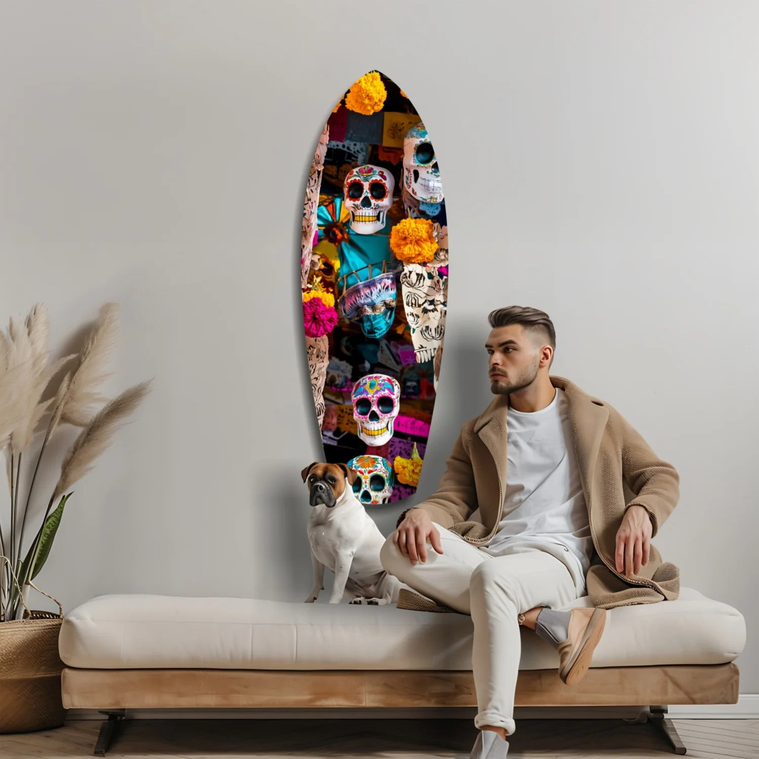Colorful Skulls Glass Wall Art - Image 8