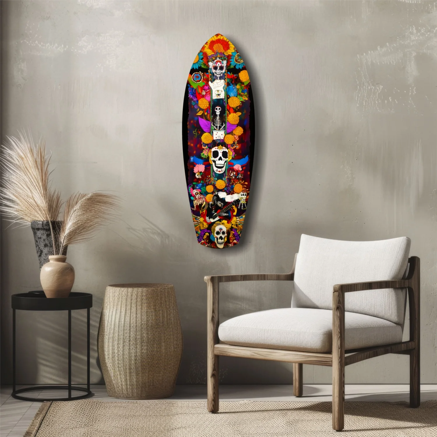 Colorful Skulls Glass Wall Art - Image 5