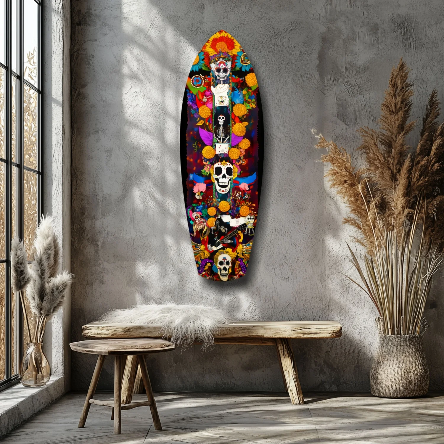 Colorful Skulls Glass Wall Art - Image 7