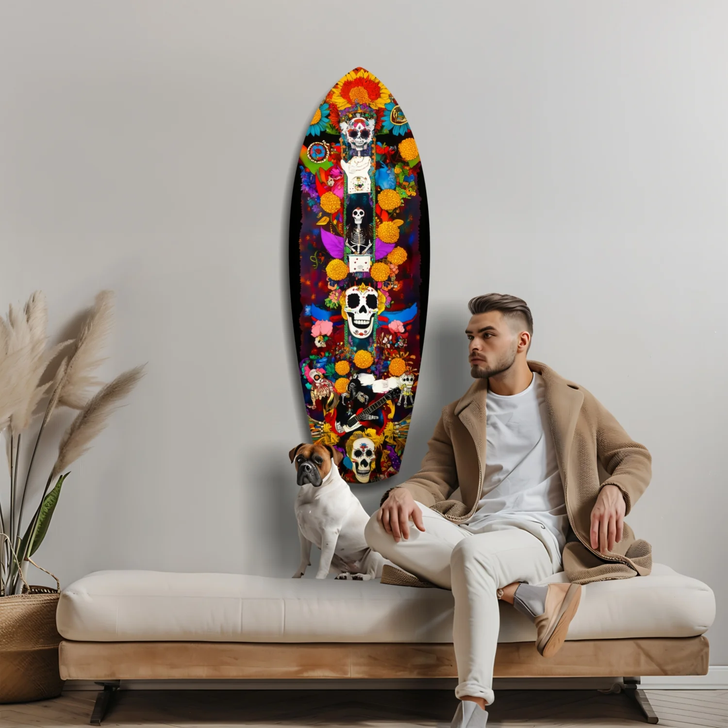 Colorful Skulls Glass Wall Art - Image 8