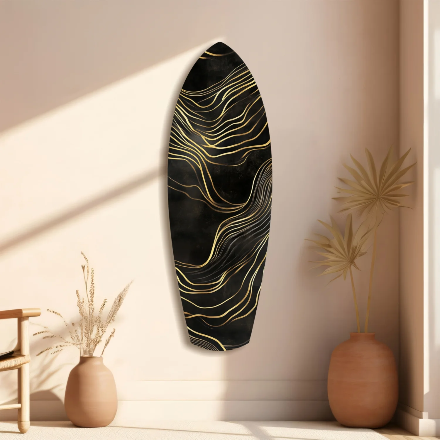 Golden Waves Glass Wall Art - Image 10