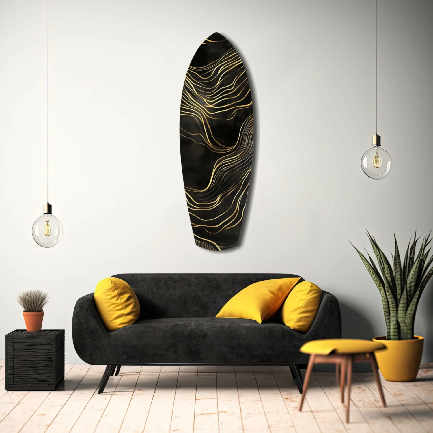 Golden Waves Glass Wall Art - Image 11