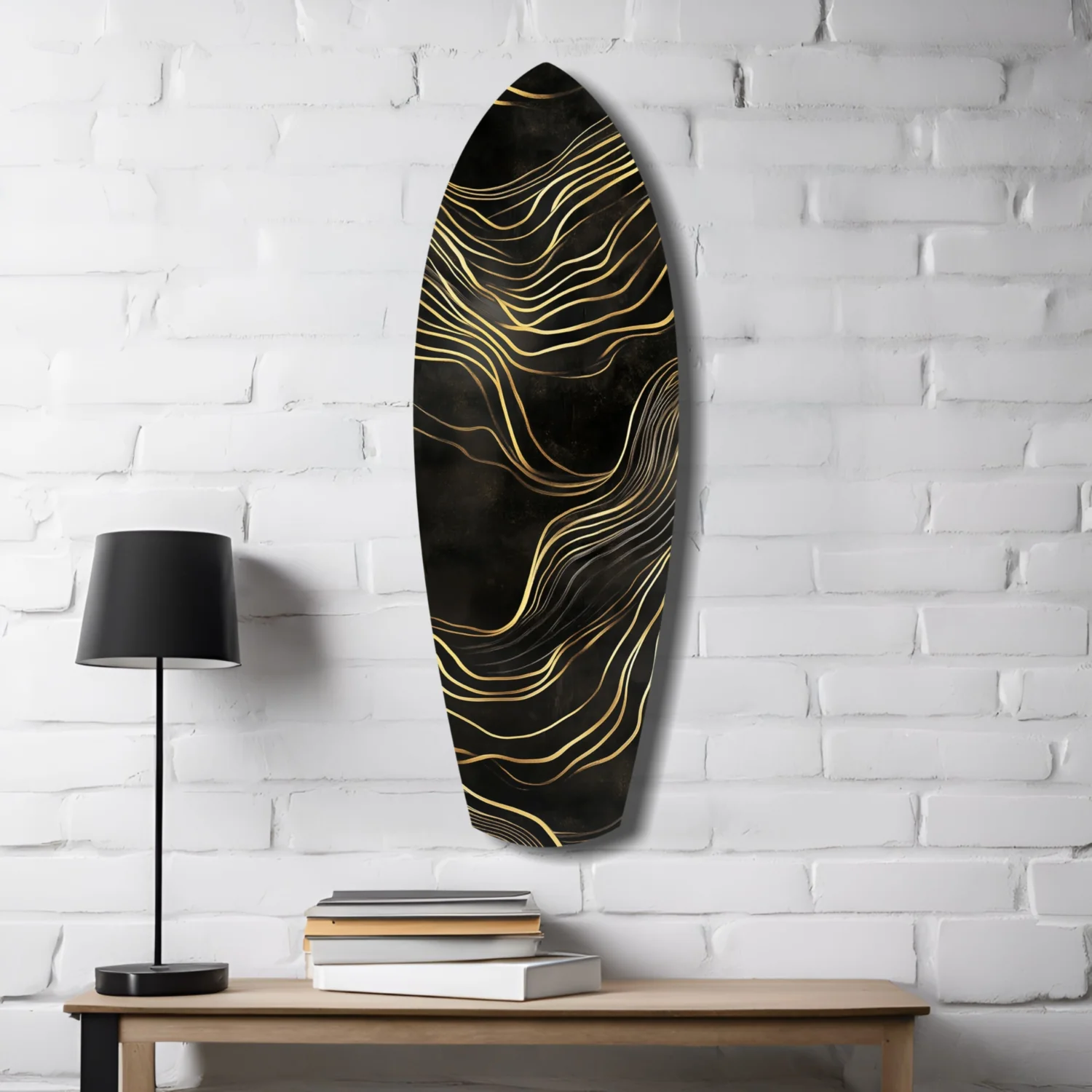 Golden Waves Glass Wall Art - Image 4