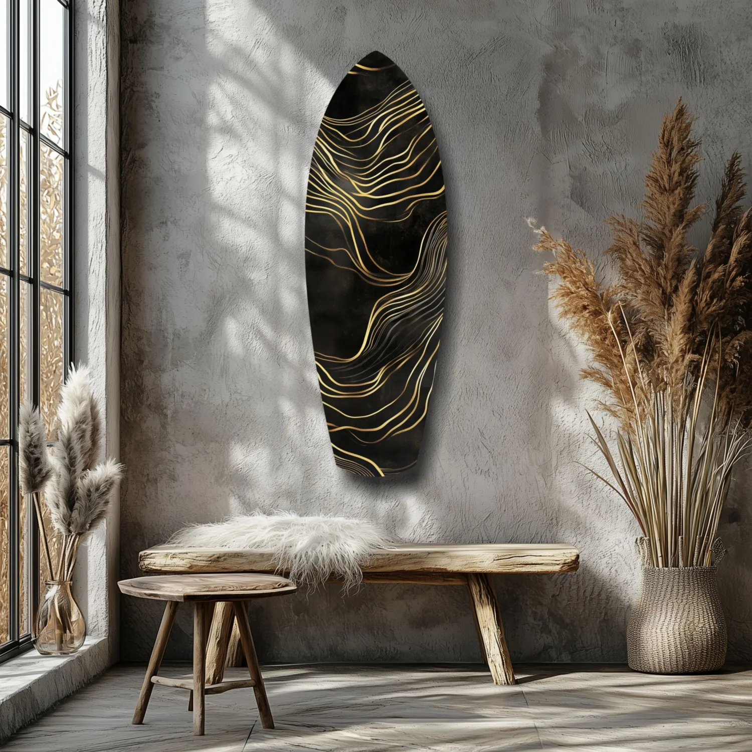Golden Waves Glass Wall Art - Image 7