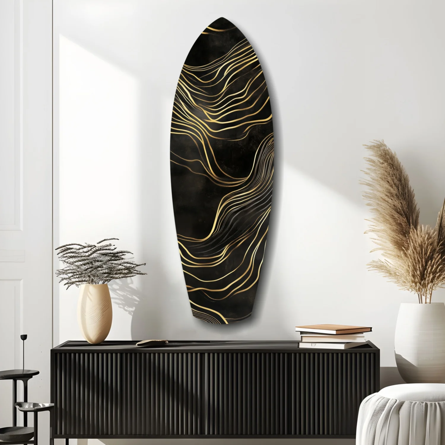 Golden Waves Glass Wall Art - Image 9