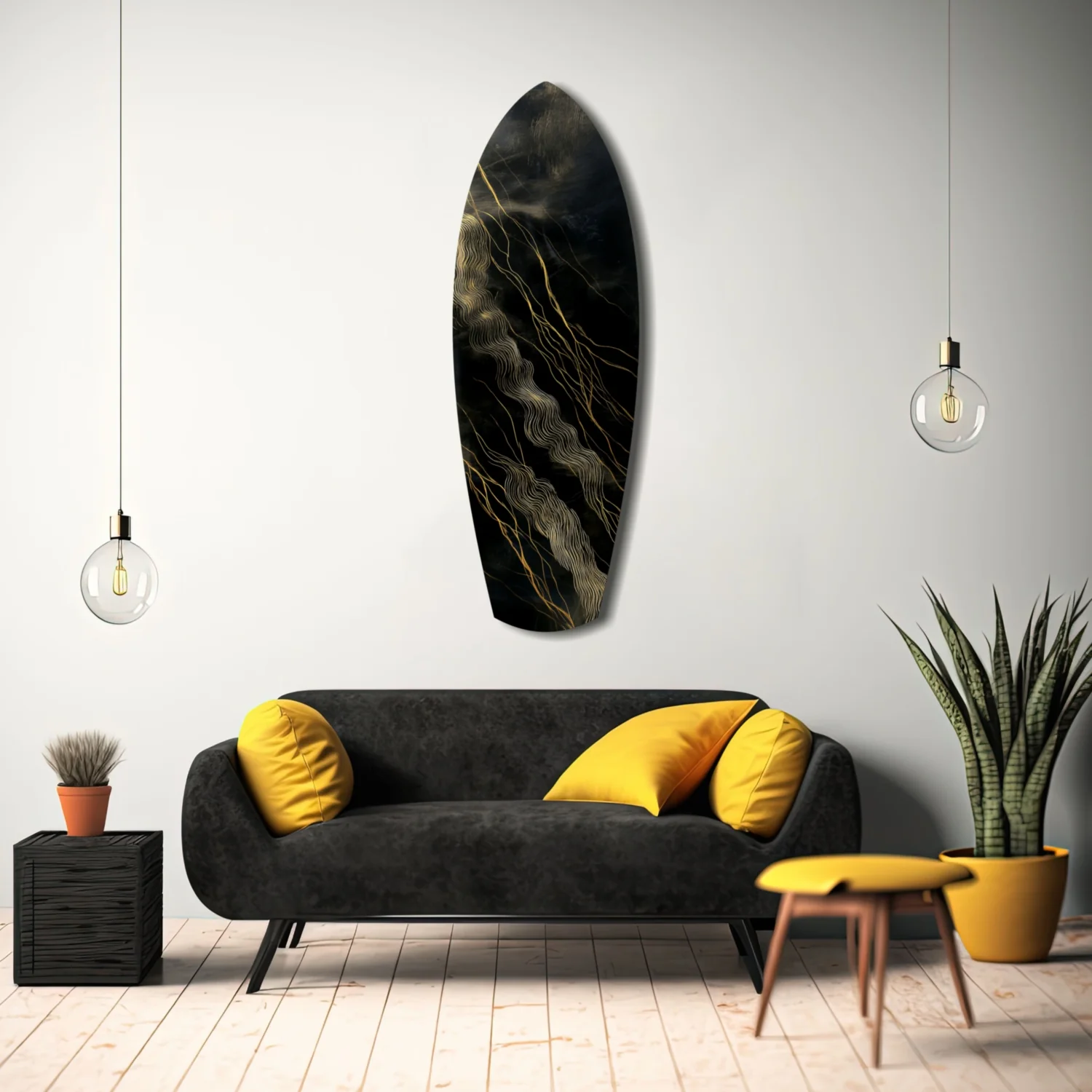 Golden Waves Glass Wall Art - Image 11