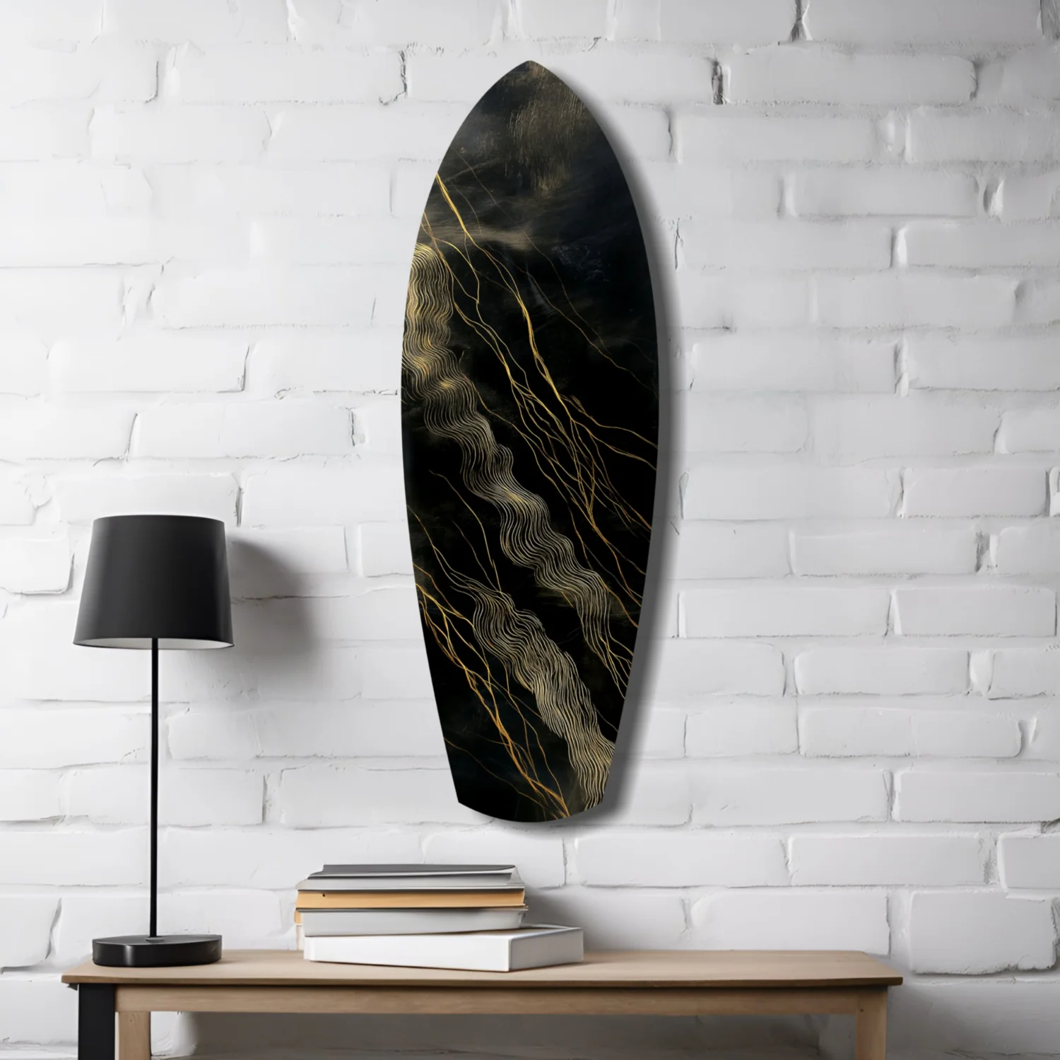 Golden Waves Glass Wall Art - Image 4