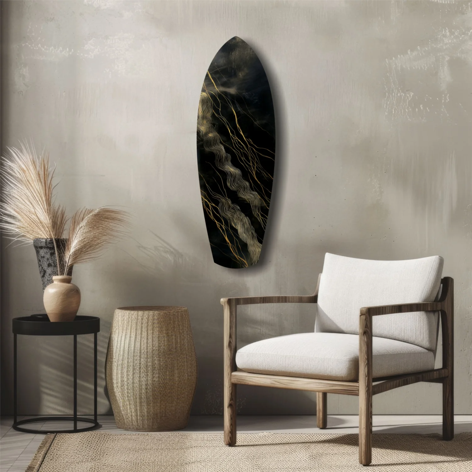 Golden Waves Glass Wall Art - Image 5