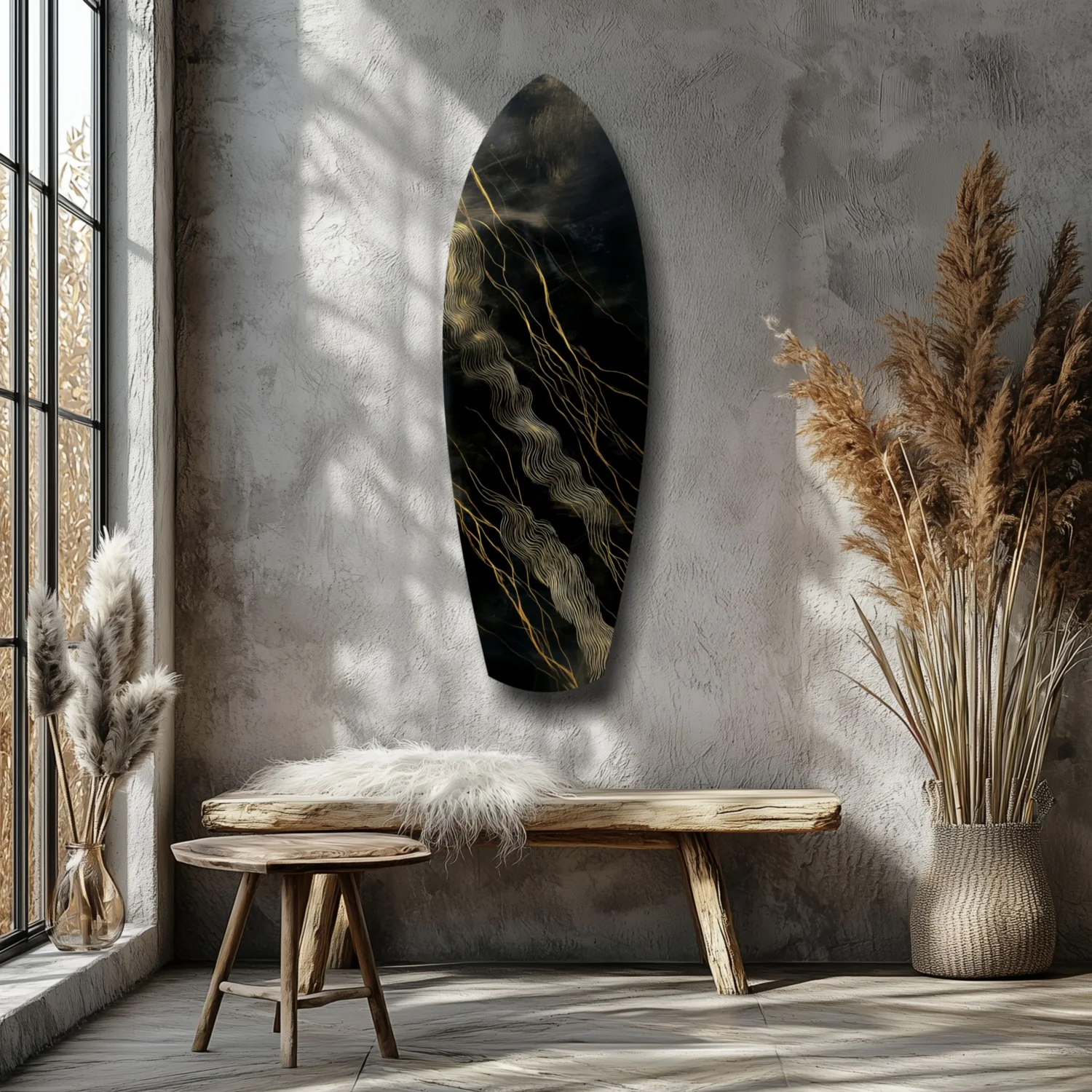 Golden Waves Glass Wall Art - Image 7