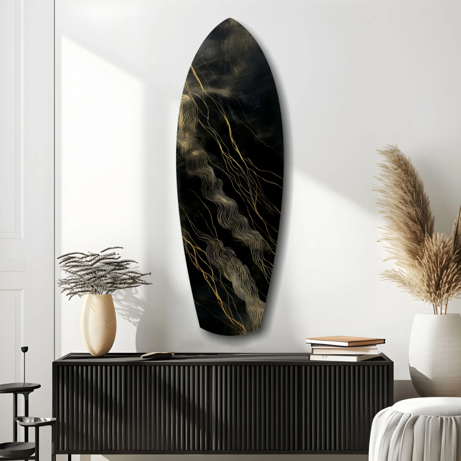 Golden Waves Glass Wall Art - Image 9