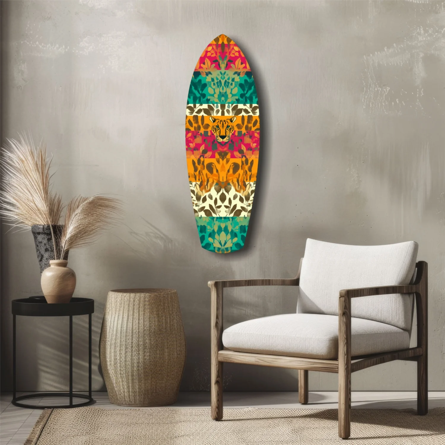 Camouflaged Tiger Glass Wall Art - Image 5