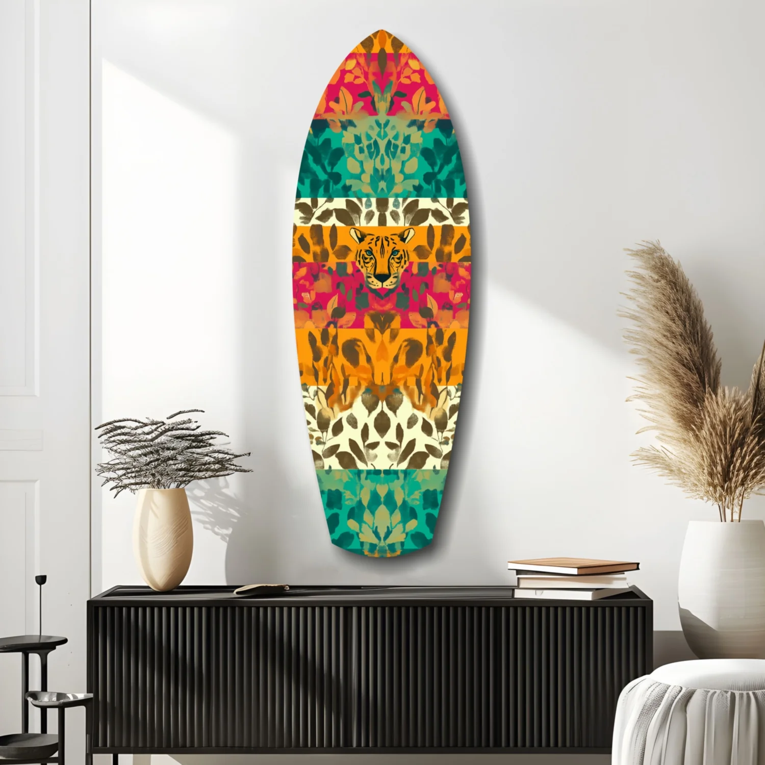 Camouflaged Tiger Glass Wall Art - Image 9