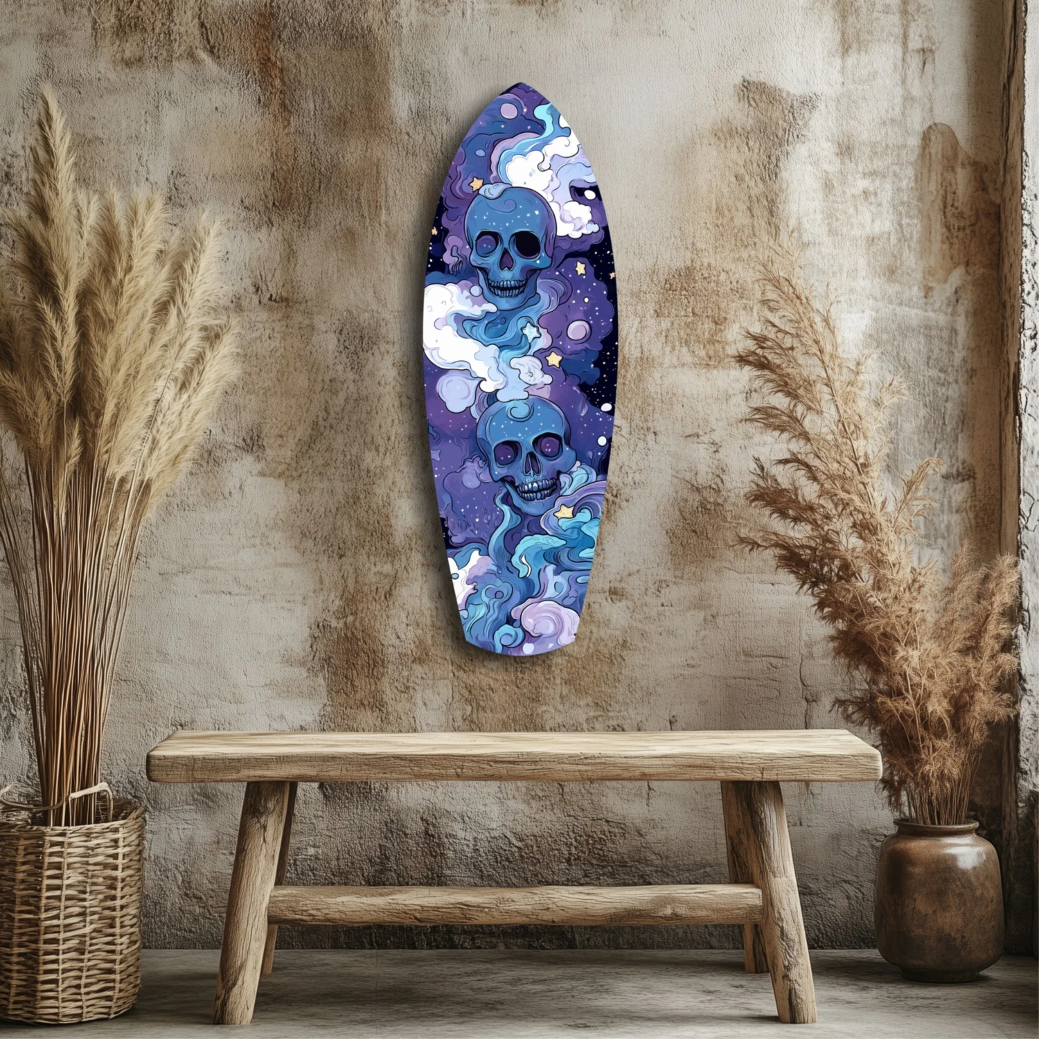 Midnight Skull Nocturnal Shadows Glass Wall Art - Image 3