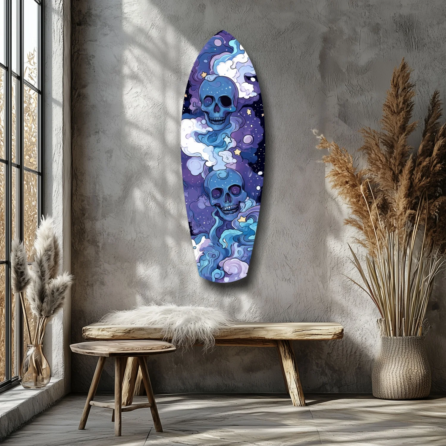 Midnight Skull Nocturnal Shadows Glass Wall Art - Image 7