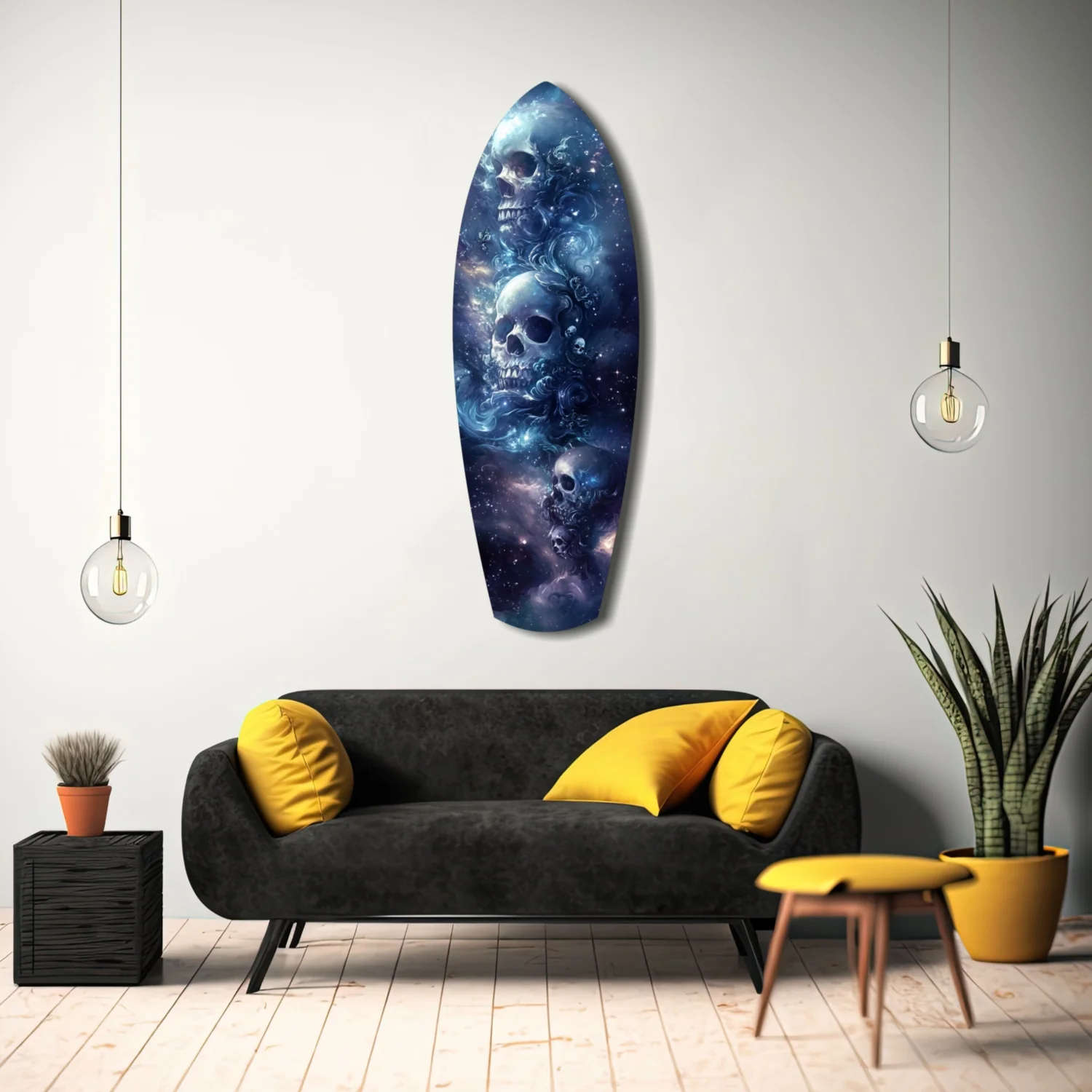 Midnight Skull Nocturnal Shadows Glass Wall Art - Image 11