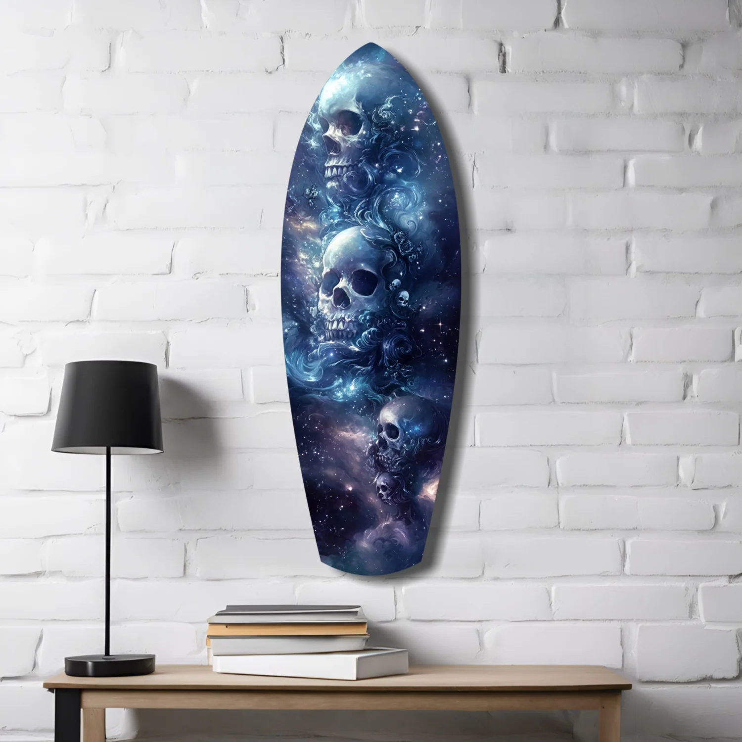 Midnight Skull Nocturnal Shadows Glass Wall Art - Image 4