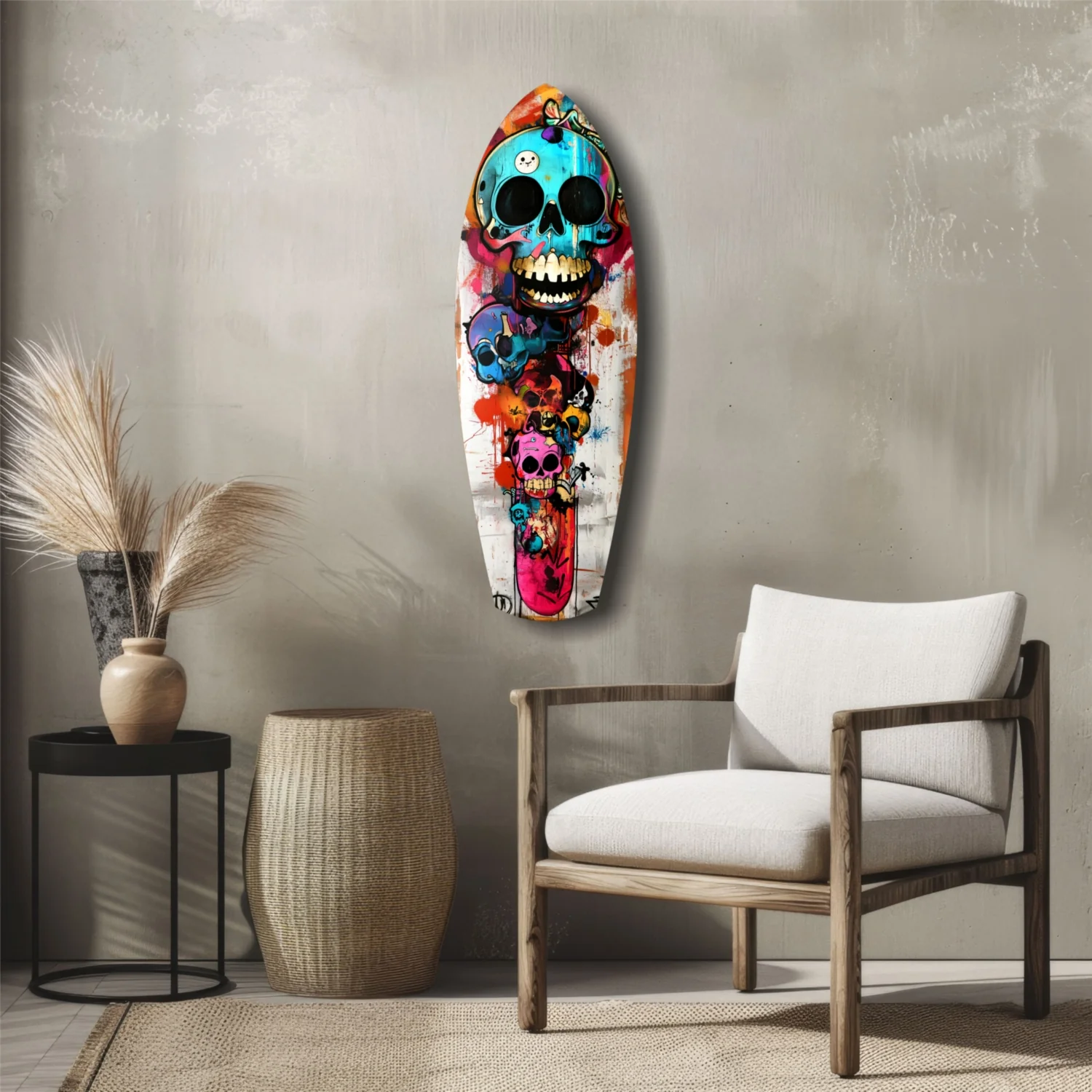 Street Soul Graffiti Skulls Glass Wall Art - Image 5