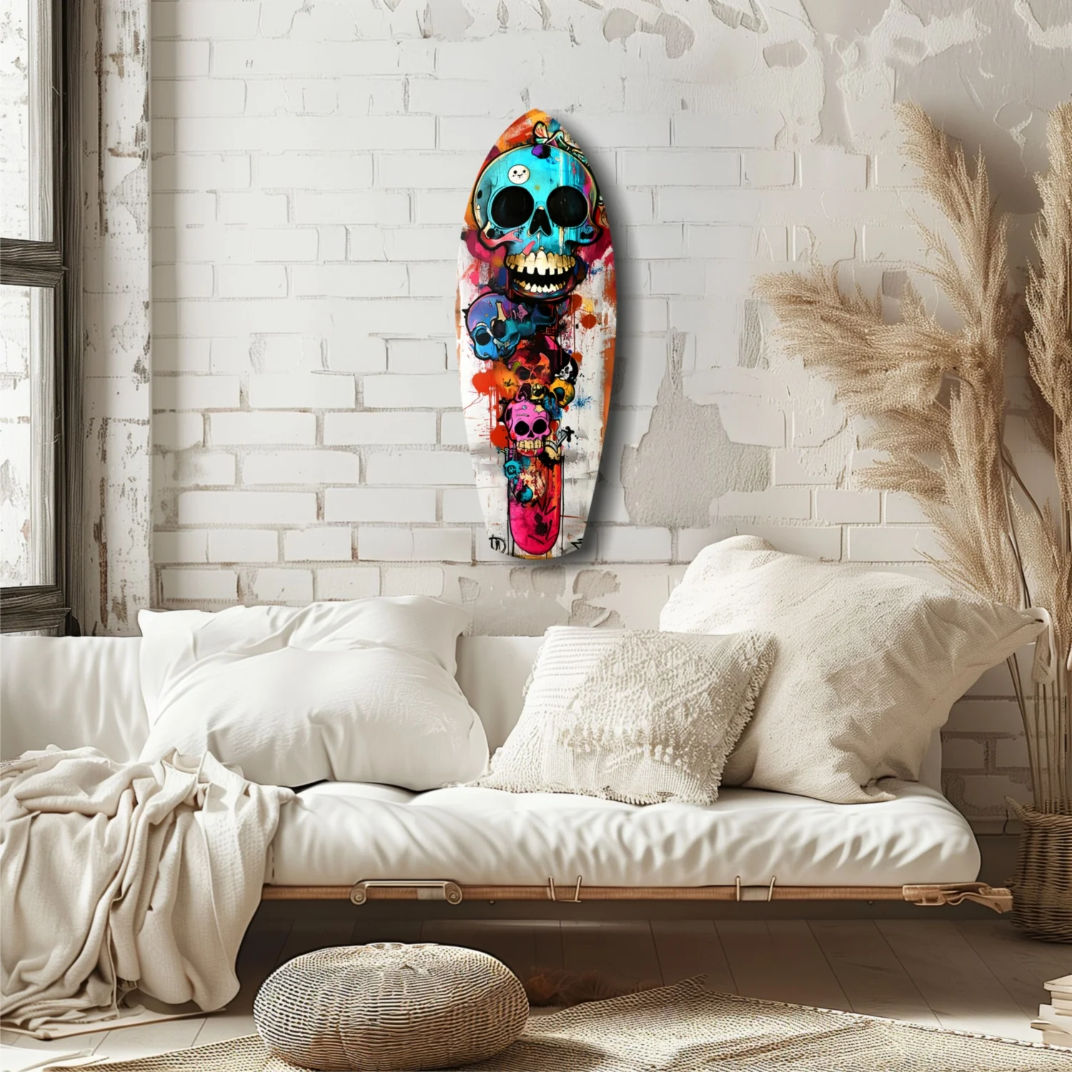 Street Soul Graffiti Skulls Glass Wall Art - Image 6