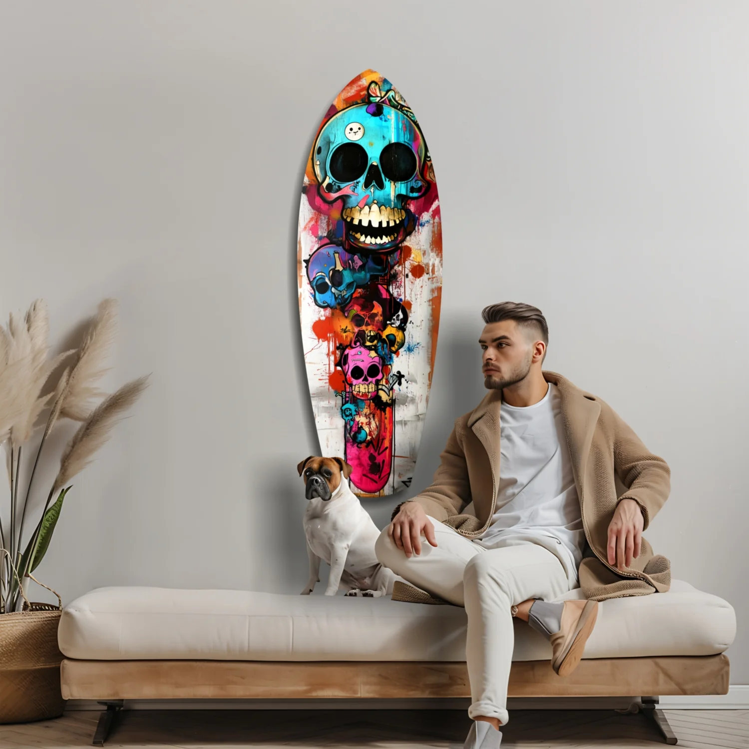 Street Soul Graffiti Skulls Glass Wall Art - Image 8