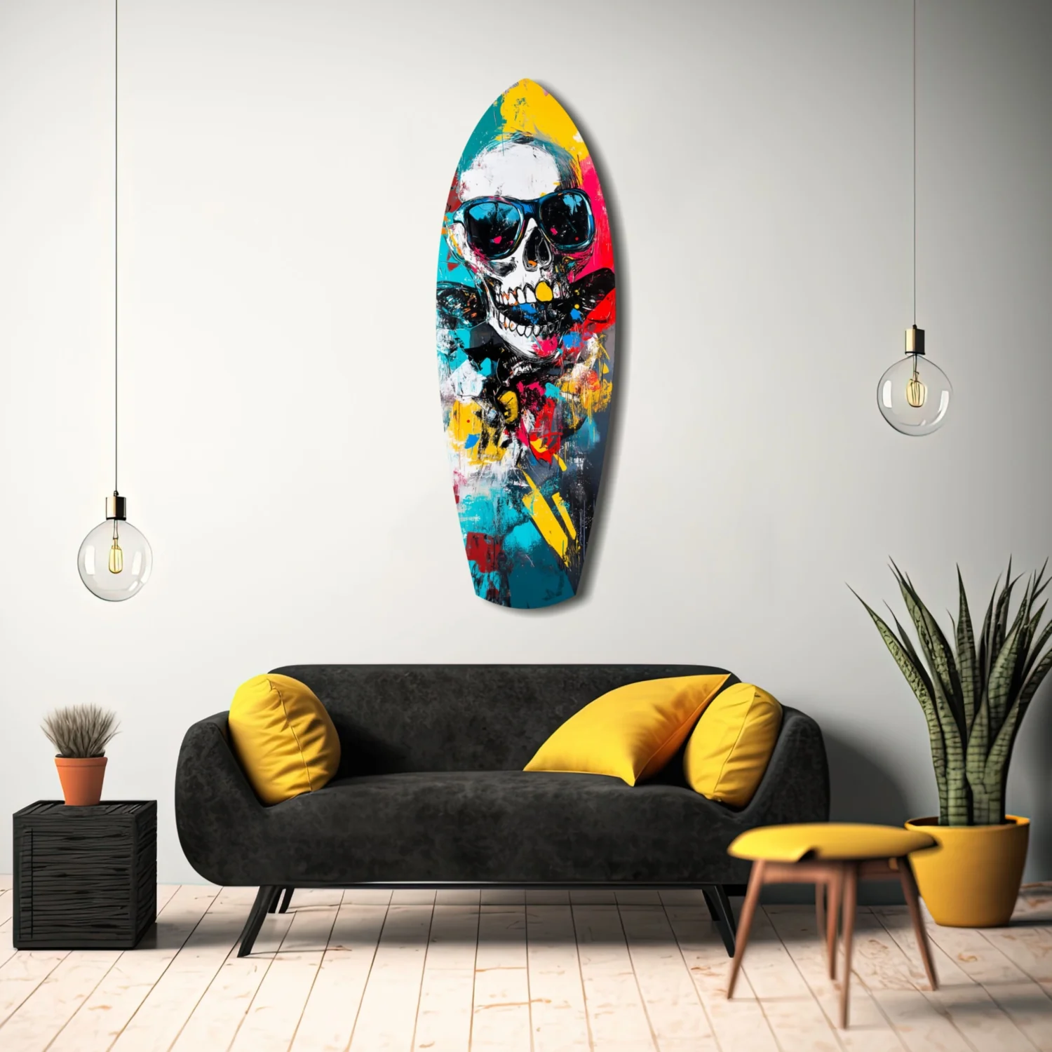 Street Soul Graffiti Skulls Glass Wall Art - Image 11