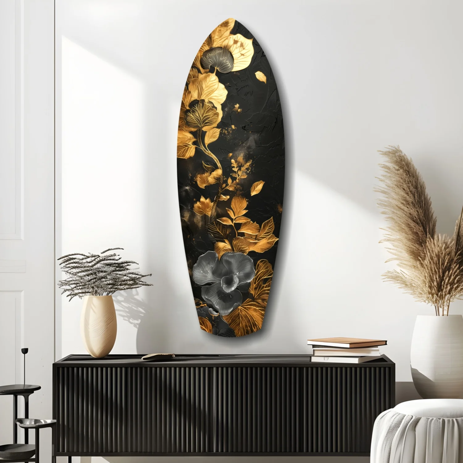 Golden Flower Glass Wall Art - Image 10
