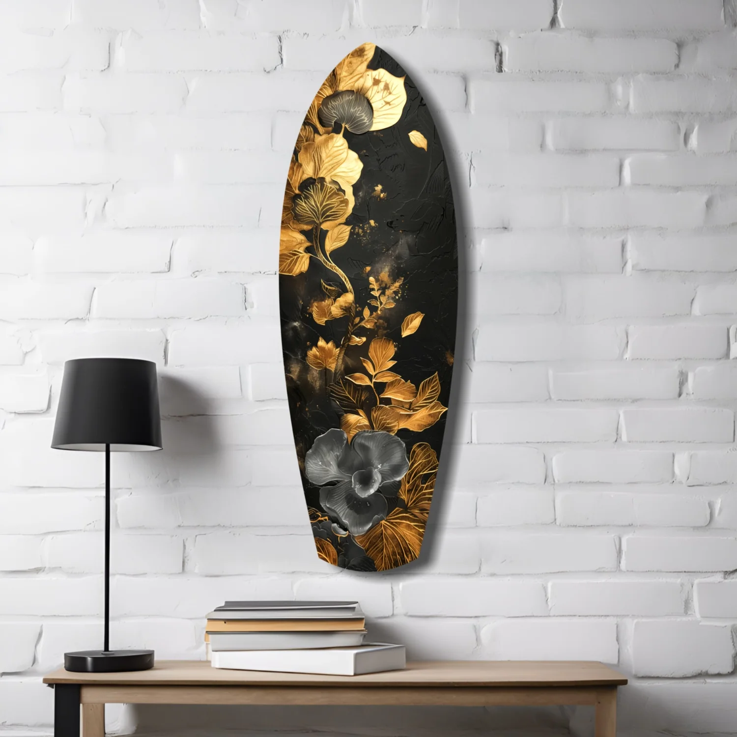 Golden Flower Glass Wall Art - Image 4