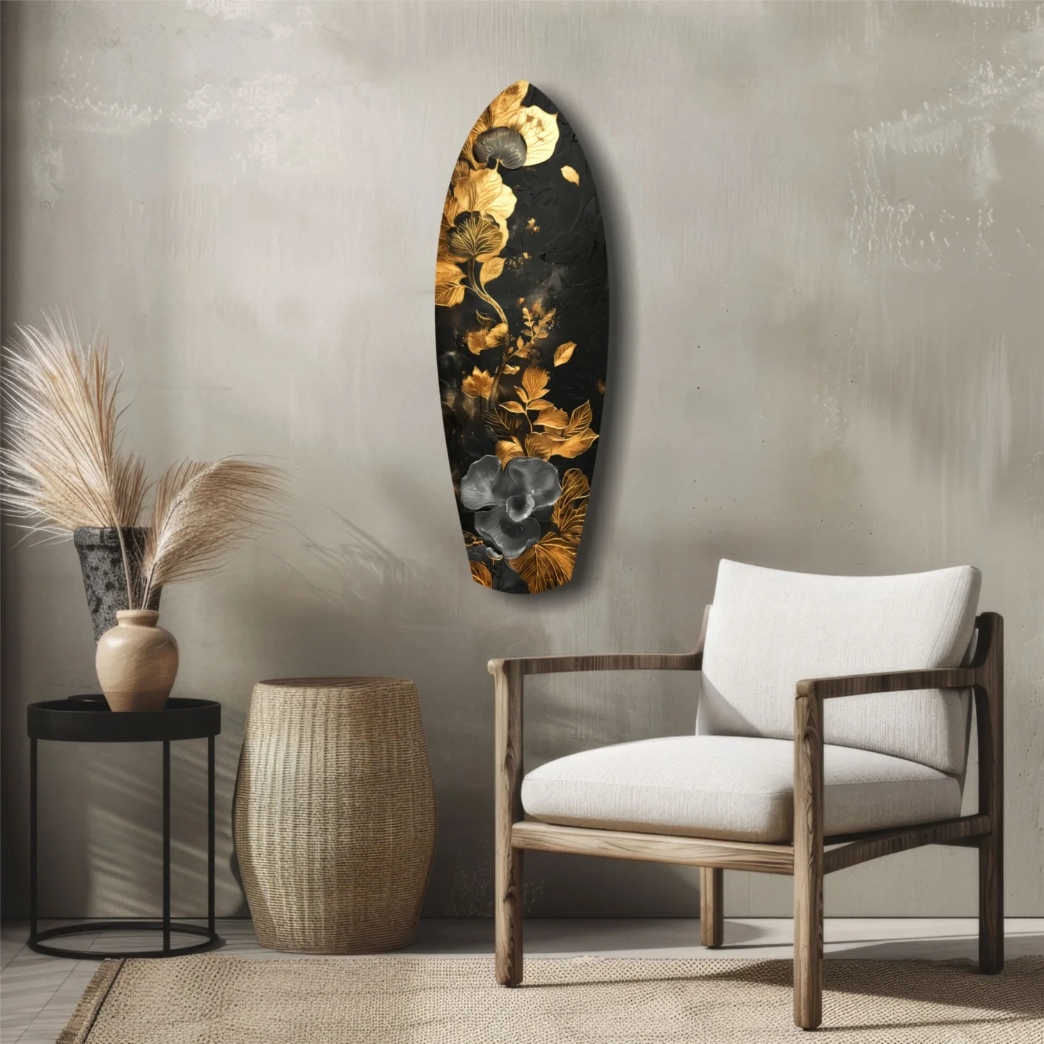 Golden Flower Glass Wall Art - Image 5