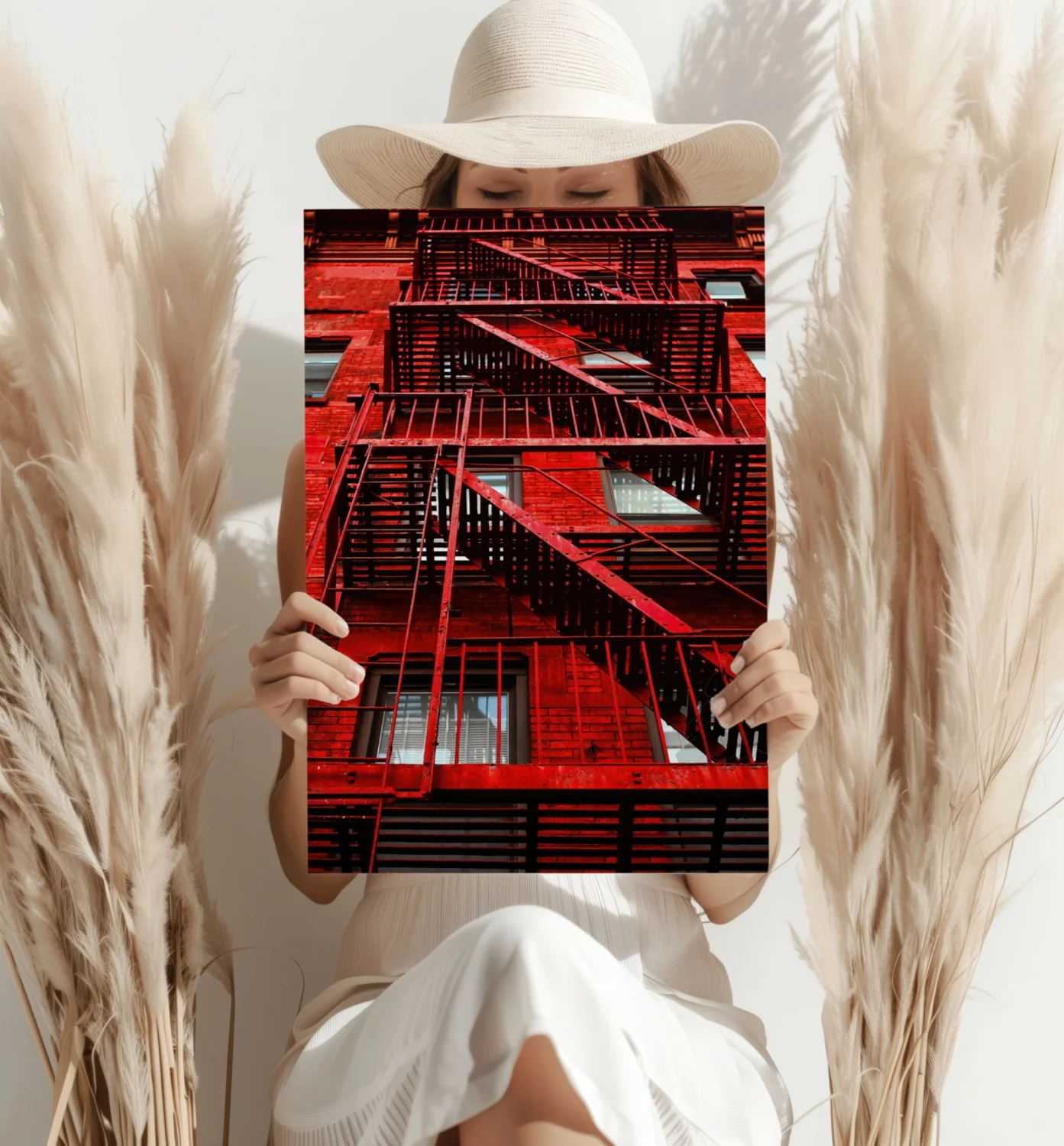 Stairs Red Aluminum Print - Image 4