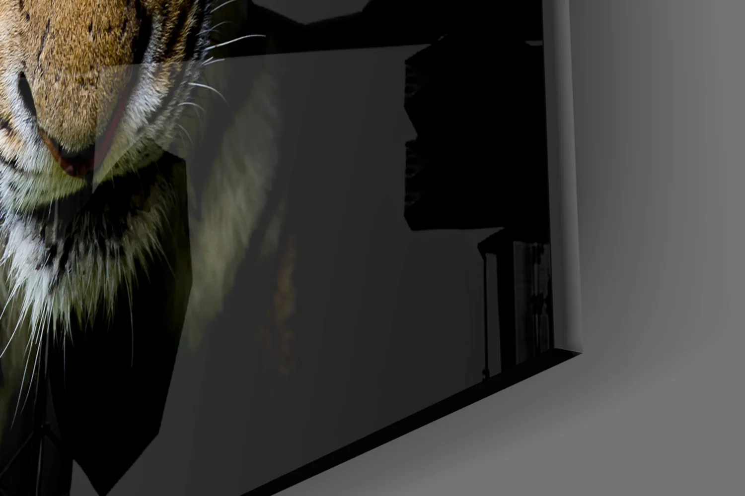 Stalking Tiger in Shadows Glass Wall Art - Image 7