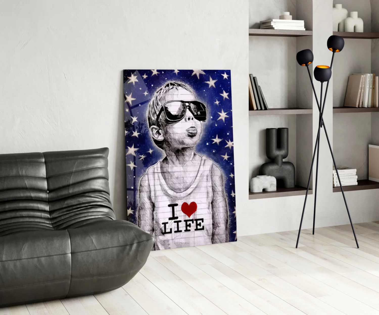 Starry Sky Sunglasses Boy Glass Wall Art - Image 6