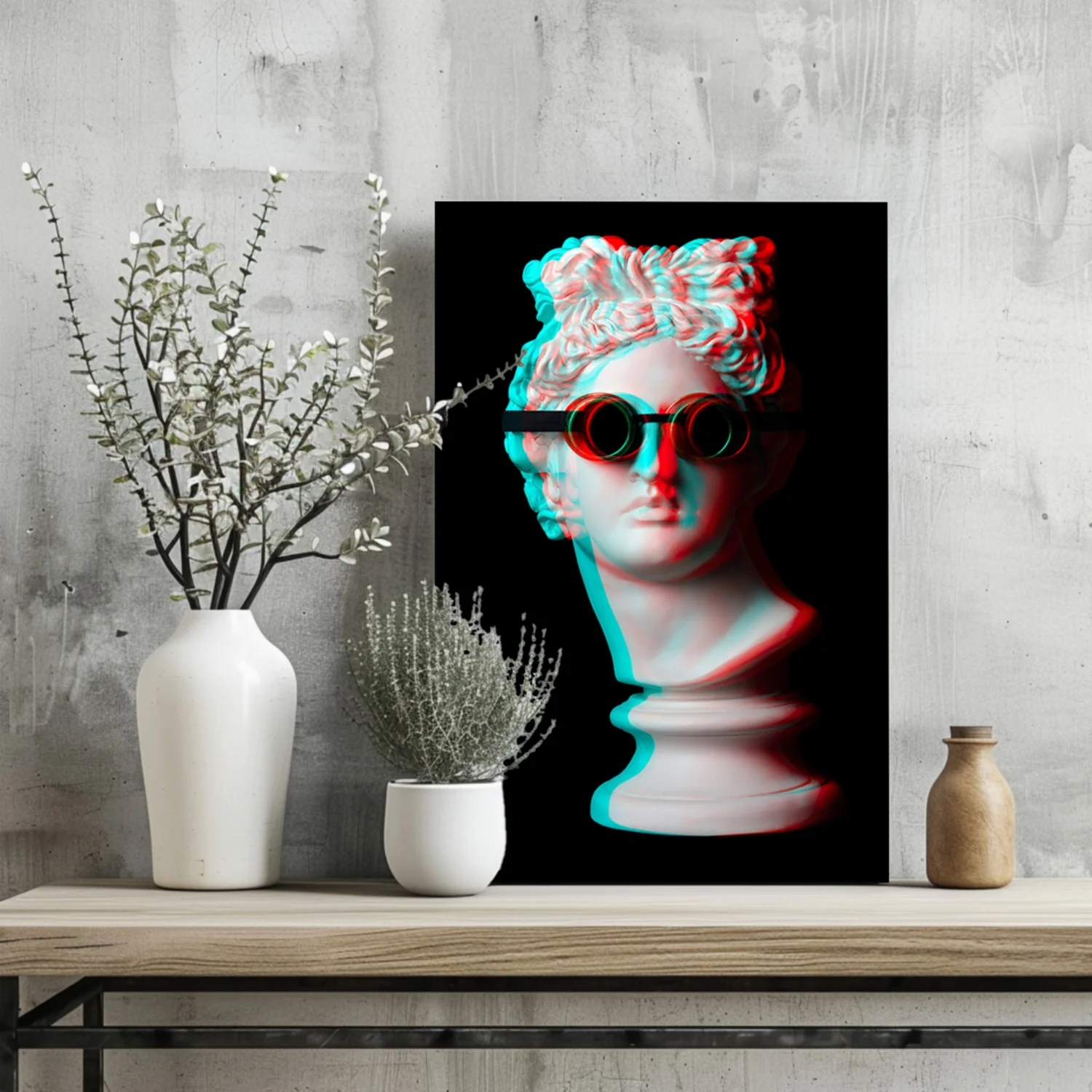 Statue with Round Goggles Aluminum Print - Image 2
