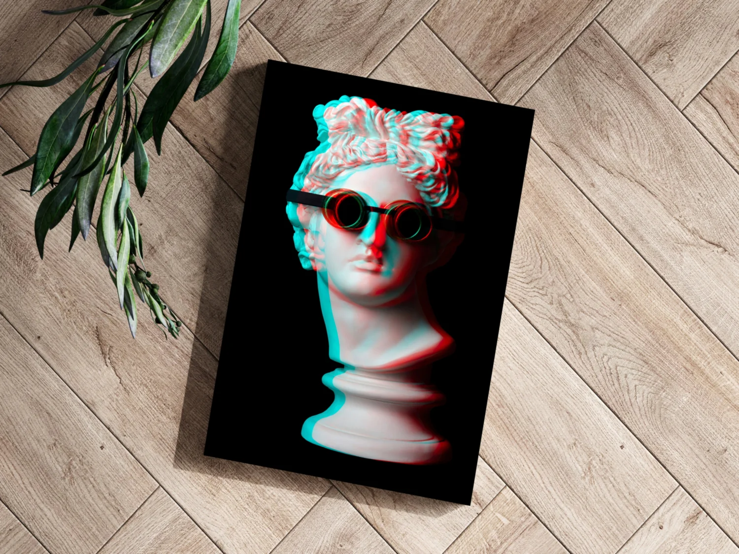 Statue with Round Goggles Aluminum Print - Image 3