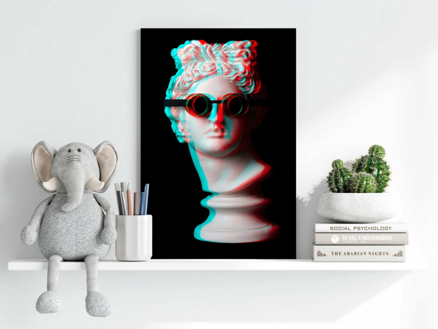 Statue with Round Goggles Aluminum Print - Image 6