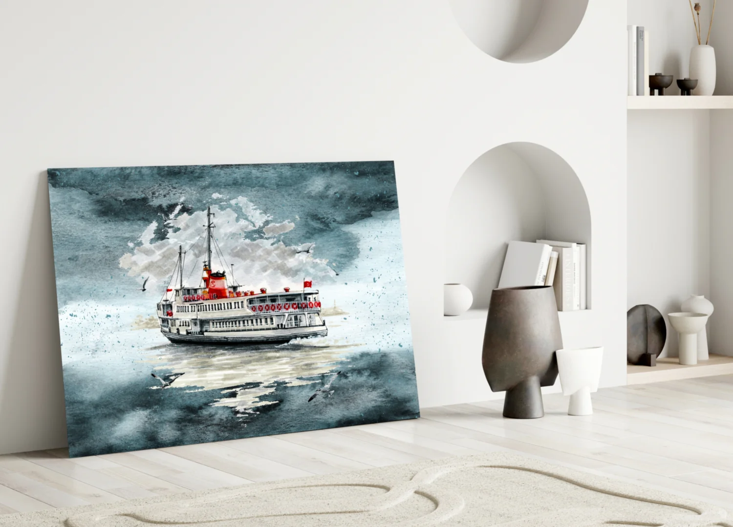 Steamer Turquoise Glass Wall Art - Image 3