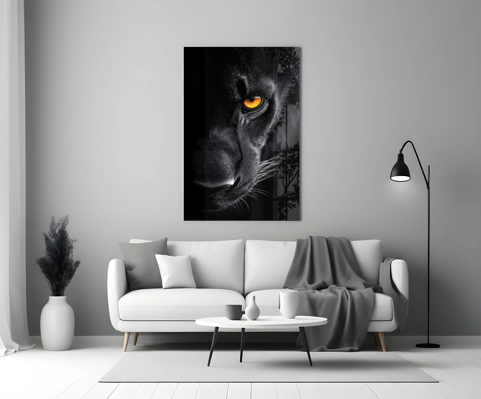 Striking Lion Portrait Glass Wall Art - Image 5