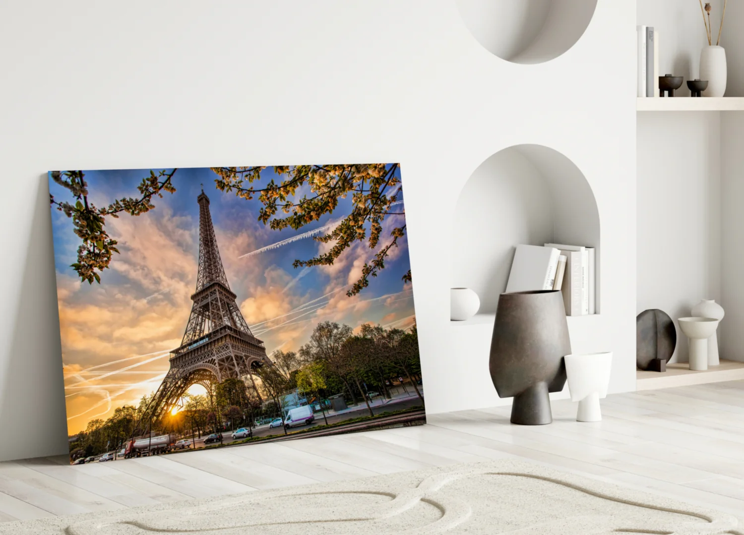 Sunburst Eiffel Tower Branch Glass Wall Art - Image 4