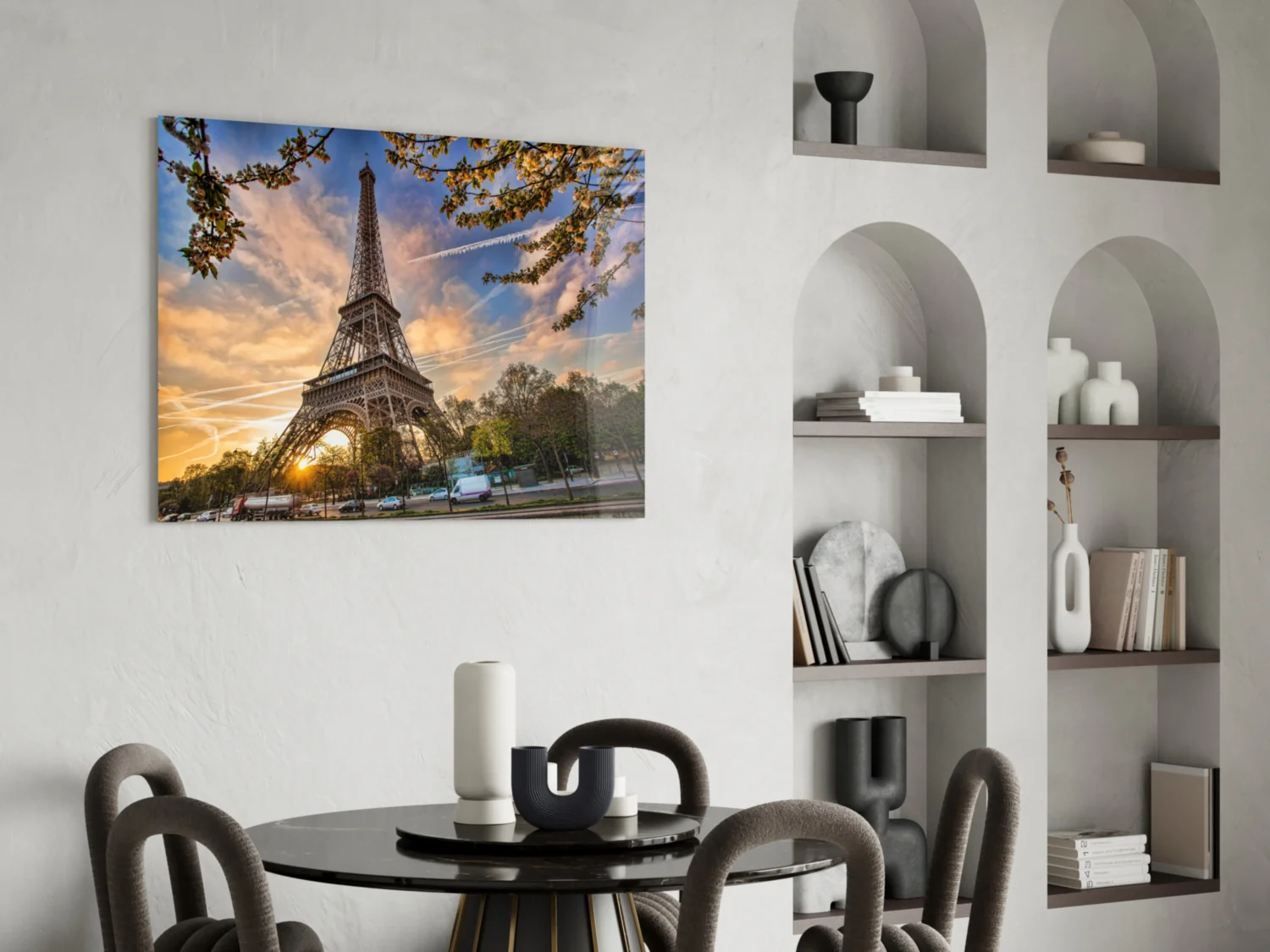 Sunburst Eiffel Tower Branch Glass Wall Art - Image 6