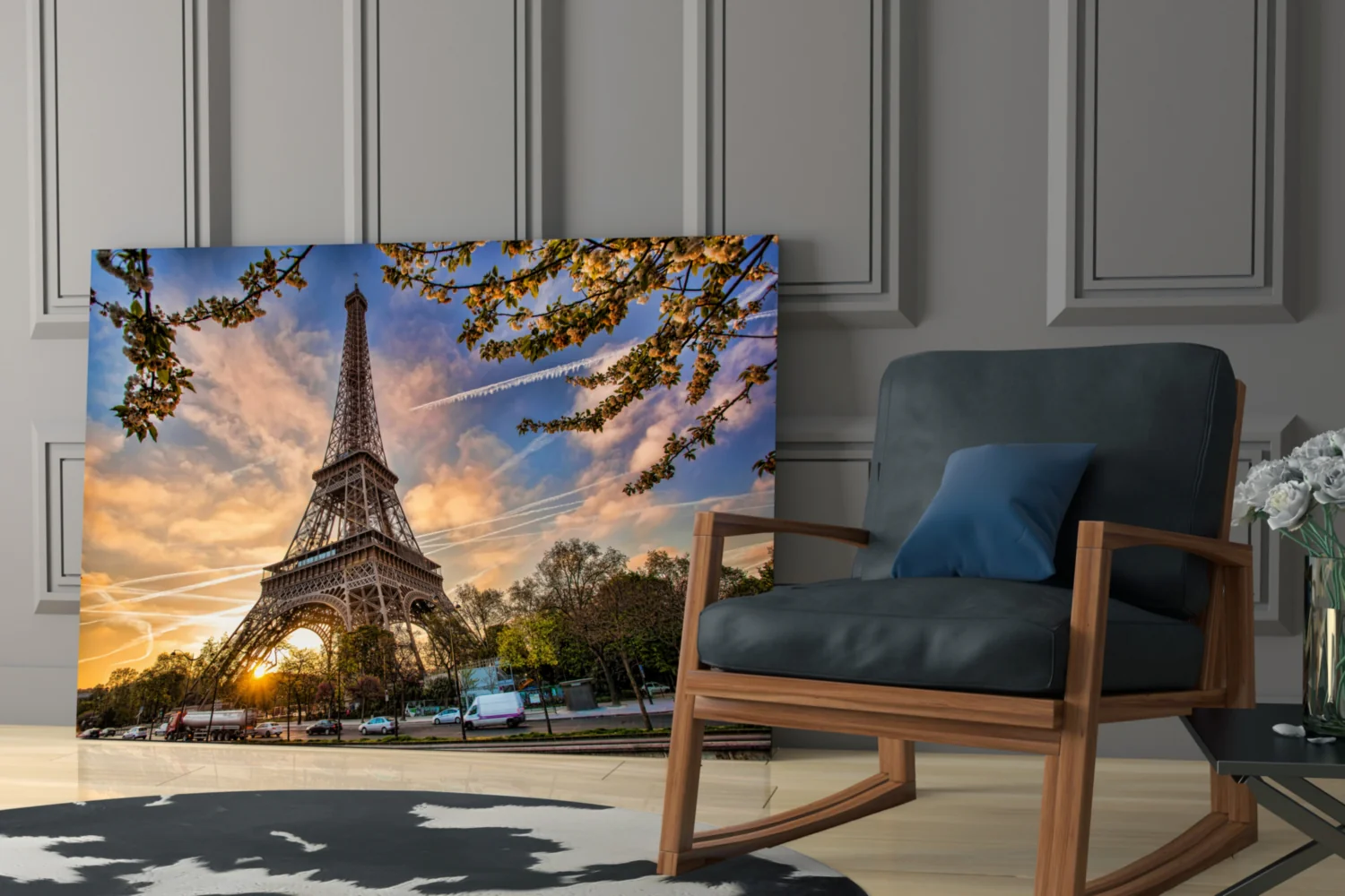 Sunburst Eiffel Tower Branch Glass Wall Art - Image 7