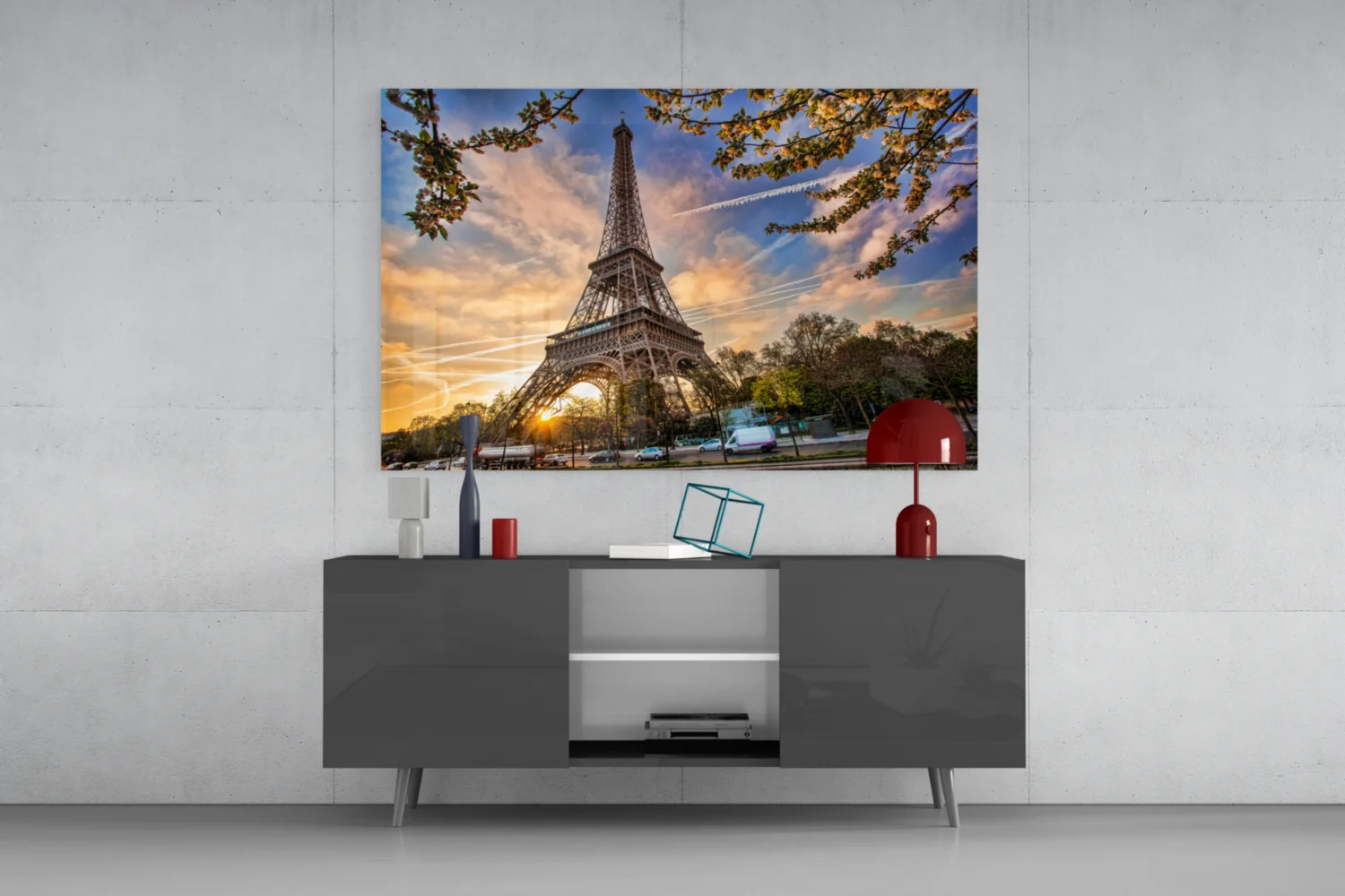Sunburst Eiffel Tower Branch Glass Wall Art - Image 9