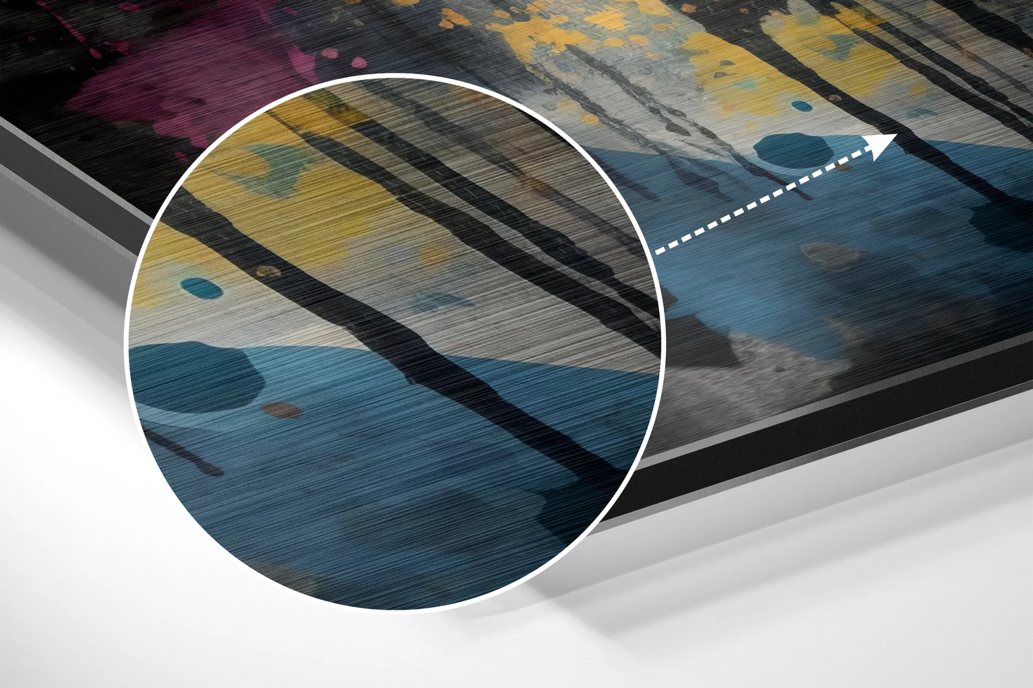 Sunglasses Splatter Blonde Brushed Aluminum Dibond Wall Art - Image 3