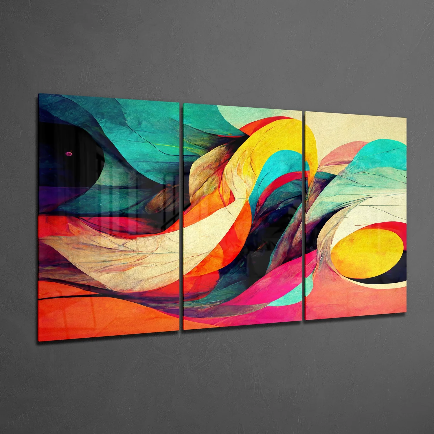 Sunlit Abstract Swirls Glass Wall Art - Image 2